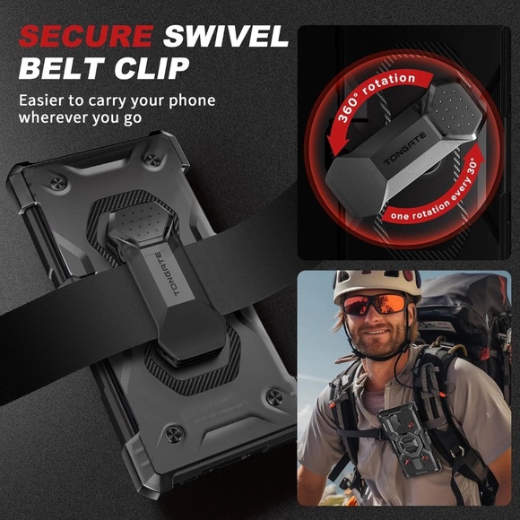 Hi Quality Hi- Impact S25 Ultra Case, w/Glass Screen Protector/ Belt Clip, Black - Picture 4 of 10